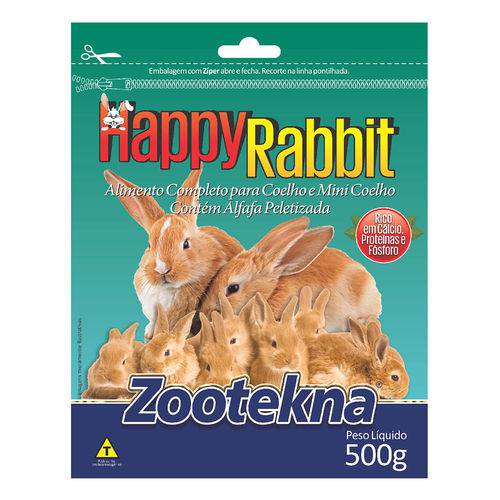 Ração Premium para Coelho - Happy Rabbit - Zootekna - 500g