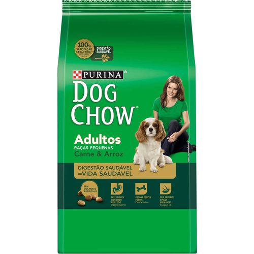 Ração Purina Dog Chow Carne e Arroz para Cães Adultos de Raças Pequenas 1kg