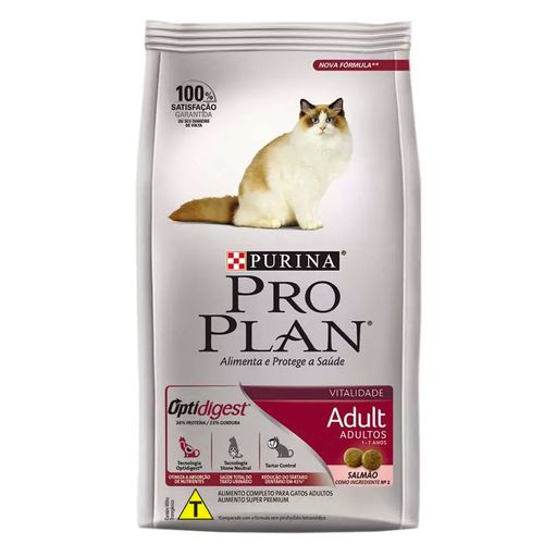 Ração Purina Pro Plan OptiDigest Sabor Salmão para Gatos Adultos 1,5kg
