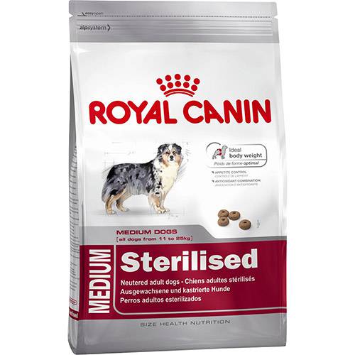 Ração Royal Canin Medium Sterilised para Cães Adultos Castrados de Raças Médias - 10,1kg