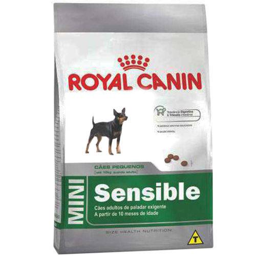 Ração Royal Canin Mini Sensible para Cães Adultos Porte Pequeno com Sensibilidade Digestiva - 2,5 Kg