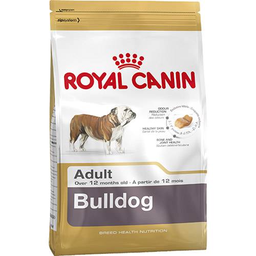Ração Royal Canin para Cães Adultos da Raça Bulldog - 12Kg