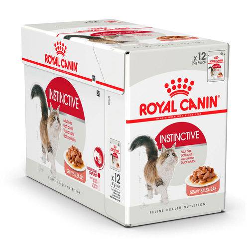 Ração Royal Canin Sachê Feline Instinctive para Gatos Adultos - 85g - Caixa 12 Unidades
