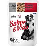Ração Sabor & Vida para Cães Adultos Carne e Fígado Sachê 100g