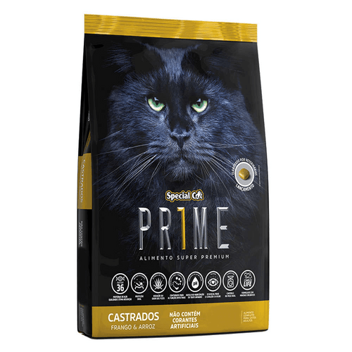 Ração Special Cat Prime 2ª Geração Sabor Frango e Arroz para Gatos Adultos Castrados 3kg