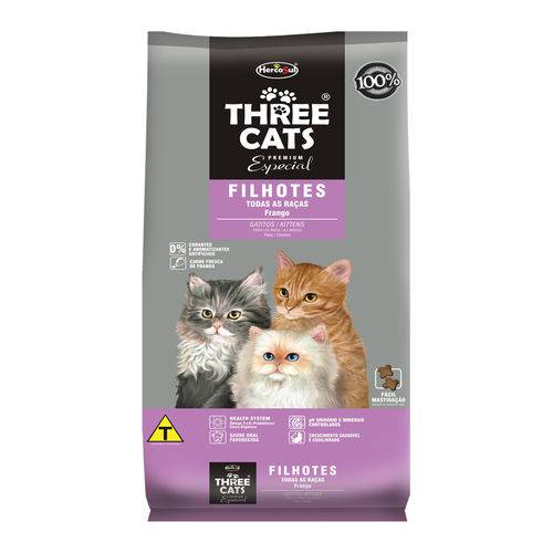 Ração Threecats para Gatos Filhotes Especial Sabor Frango - 8kg