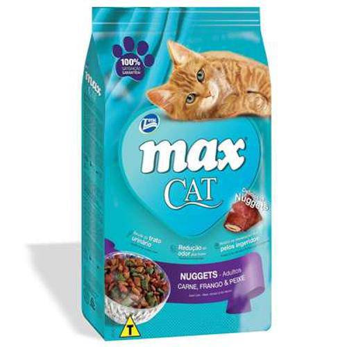 Ração Total Max Cat Nuggets de Carne, Frango e Peixe para Gatos Adultos - 1kg