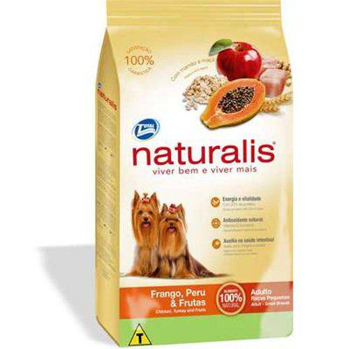 Ração Total Naturalis Frango, Peru e Frutas para Cães Adultos de Raças Pequenas - 15kg
