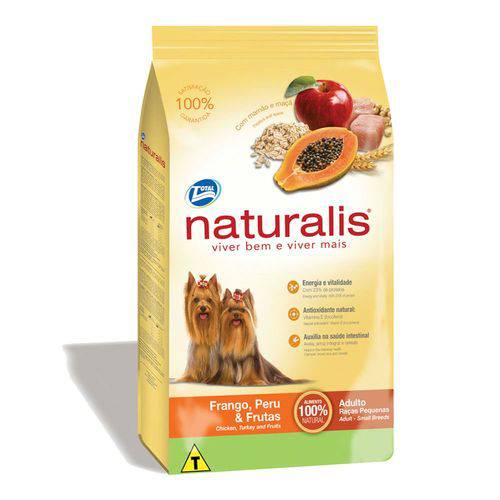 Ração Total Naturalis para Cães Adultos de Raças Pequenas Sabor Frango Peru e Frutas 15kg