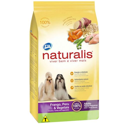 Ração Total Naturalis Sabor Frango, Peru e Vegetais para Cães Adultos de Raças Pequenas 2kg