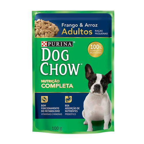 Ração Úmida Dog Chow Sabor Frango para Cães Adultos de Raças Pequenas - 100g