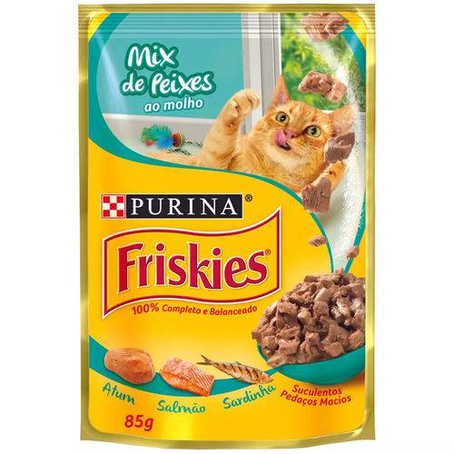 Ração Úmida Friskies Nestlé Purina Mix de Peixes 85g