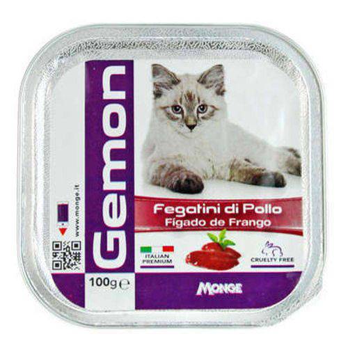 Ração Úmida Gemon Patê de Fígado de Frango para Gatos - 100 G