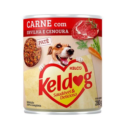 Ração Úmida Kelco Keldog Sabor Carne com Ervilha e Cenoura para Cães Adultos 280g
