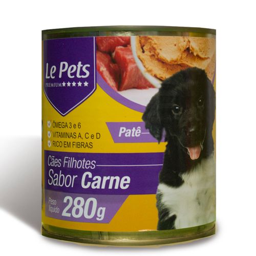 Ração Úmida Le Pets Patê Sabor Carne para Cães Filhotes 280g