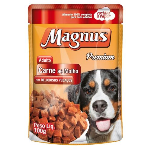 Ração Úmida Magnus Sabor Carne ao Molho Leve 12 Pague 10 para Cães Adultos Unidade