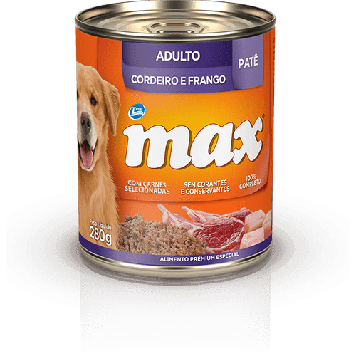 Ração Úmida Premium Total Max Patê Cordeiro e Frango para Cães Adultos 280g