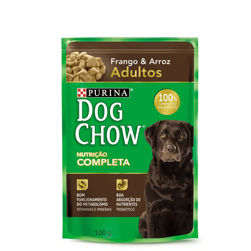 Ração Úmida Purina Dog Chow Frango e Arroz para Cães Adultos 100g