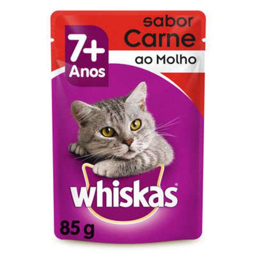 Ração Whiskas Sachê Sabor Carne ao Molho para Gatos Adultos - 85 G
