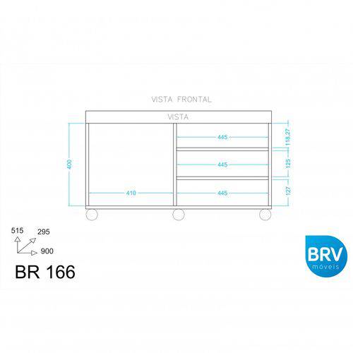 Rack Linha Frame BR 166 - BRV Móveis, | Cor: Castanho