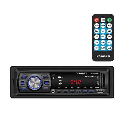Rádio Automotivo 4 Canais 45 W RMS USB Roadstar Brasil