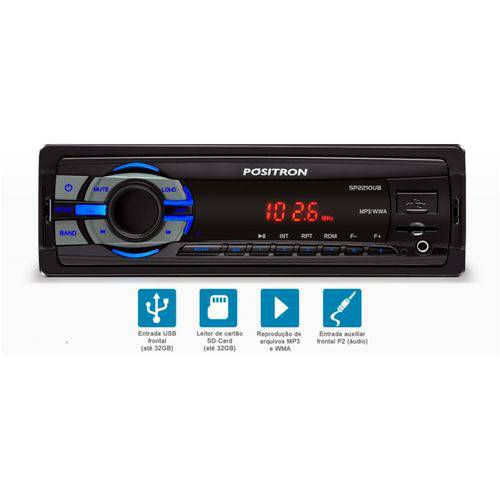 Radio Automotivo Sp2200ub Usb Player Sd Aux Am/fm Positron