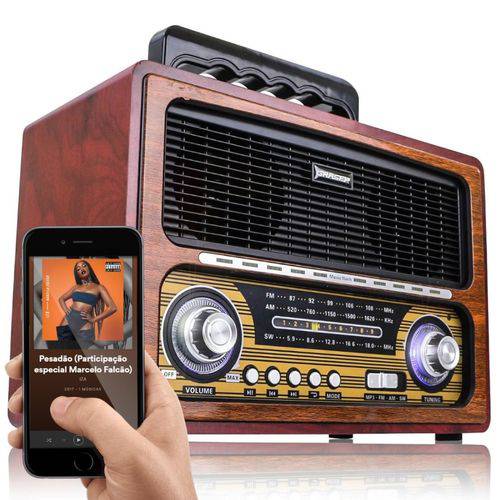 Radio Bluetooth Retrô D-bh2026 - Grasep
