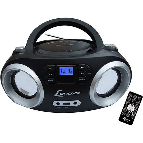 Rádio Lenoxx BD1360 CD Player FM Estéreo MP3 USB e Bluetooth - Preto