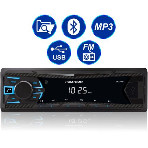 Rádio MP3 Player Automotivo Pósitron SP2230BT 1 Din LED Bluetooth