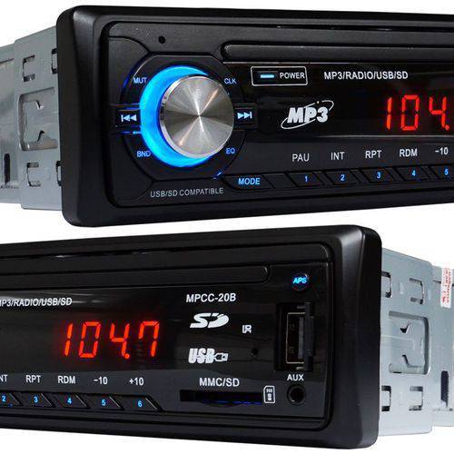 Rádio Mp3 Player Automotivo Toca Som Fm Usb Sd Aux Controle Exbom Mpcc-20b