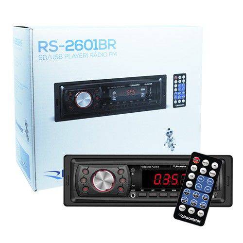 Rádio Mp3 Player Automotivo Toca Som Roadstar RS-2601BR Fm USB Sd Aux Controle