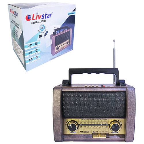 Radio Recarregavel 3w Bivolt com Lanterna Bluetooth USB Tf Fm/am Sw
