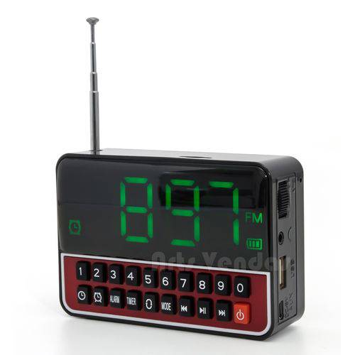 Rádio Relógio Despertador Alarme/ Radio Fm/ Usb /entrada P2