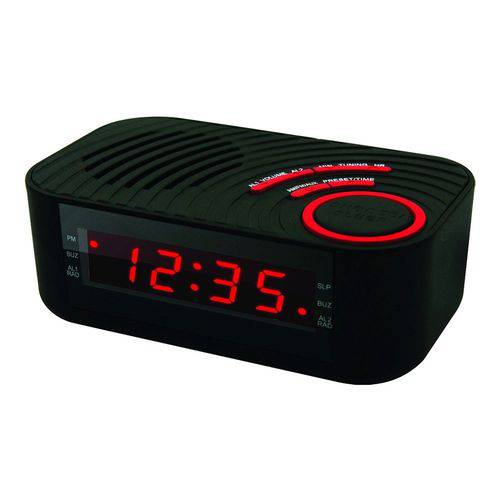 Rádio-relógio Digital Bivolt C/ Led, 2 Alarmes e Entrada Aux Cbcr100