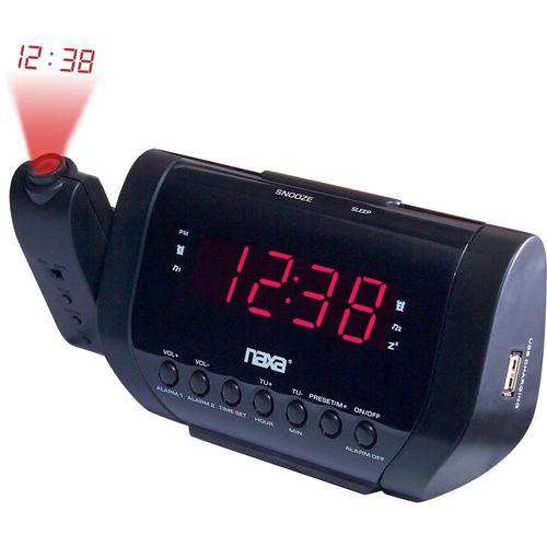 Rádio Relógio Digital com Projetor de Horas e Carregador Usb - Naxa Nrc-167 Bivolt