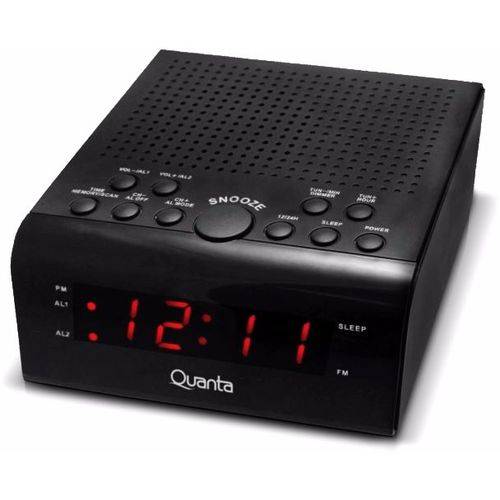 Rádio Relógio Quanta Qtrar4300 Digital Fm Bivolt Duplo Alarme Vintage Antigo