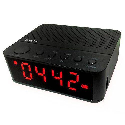 Radio Relógio Quanta Qtrbt050 5w com Bluetooth-fm-bateria 1.200 Mah - Preto