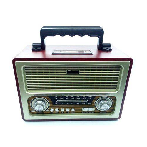 Rádio Retrô Vintage Bluetooth Am Fm Sw Recarregavel USB Mp3 EL1800