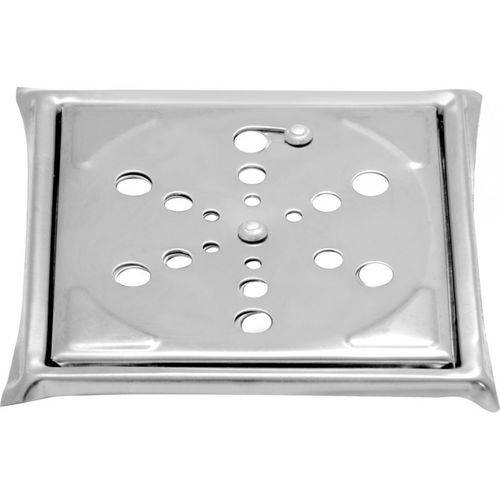 Ralo Quadrado em Aço Inox 15x15 para Banheiro com Sistema Abre e Fecha