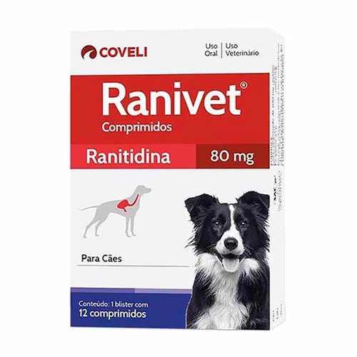 Ranivet 80mg para Cães Uso Veterinário 12 Comprimidos