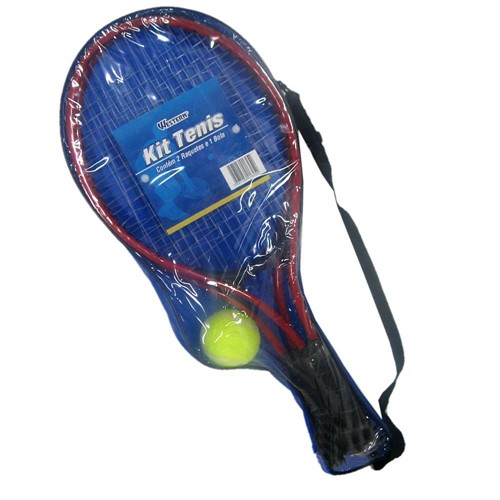 Raquete de Tenis Conjunto 2 Raquetes Bola Jogo Esporte Time Lazer - Ws8 Tb-1