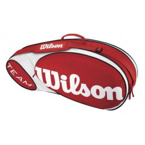 Raqueteira Wilson Team 6 Pack Vermelha e Branca