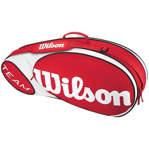 Raqueteira Wilson Team X3 Vermelha e Branca