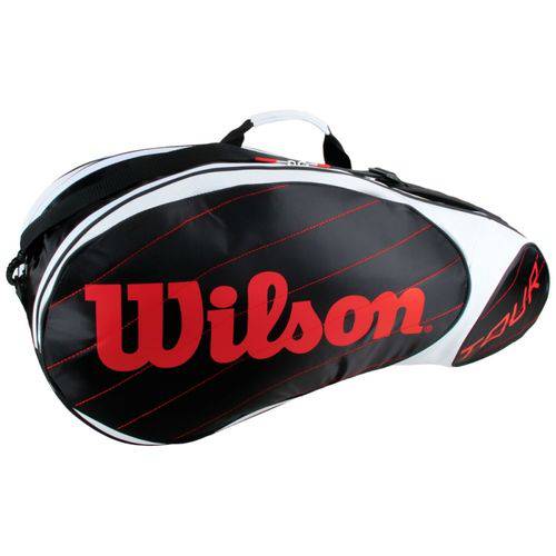 Raqueteira Wilson Tour X6 WRZ842306 - Preta/Branca e Vermelha