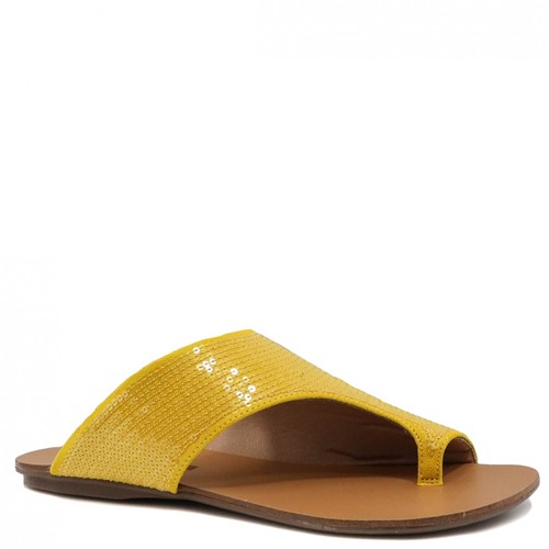 Rasteira Zariff Shoes Assimetrico Amarelo