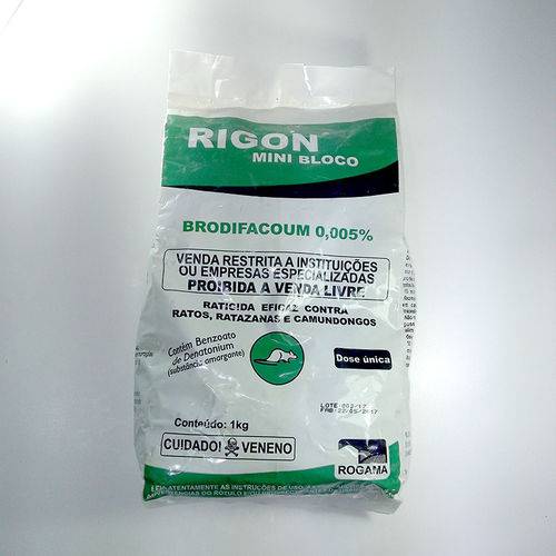 Raticida Rigon Mini Bloco (Brodifacoun 0,005%) 1 Kg