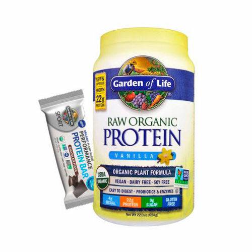 Raw Organic Protein (624g) + Organic Performance Protein Bar - Proteína Vegana