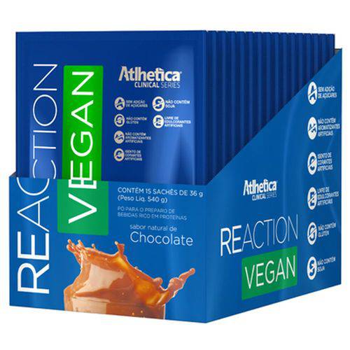 Reaction Vegan (caixa C/ 15 Sache) - Atlhetica Clinical Series