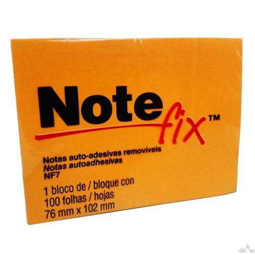 Recado Adesivo Notefix 7,6 X 10,2 Cm Laranja | 5 Blocos - 3m