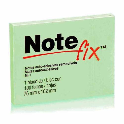 Recado Adesivo Notefix 7,6 X 10,2 Cm Verde | 5 Blocos - 3m